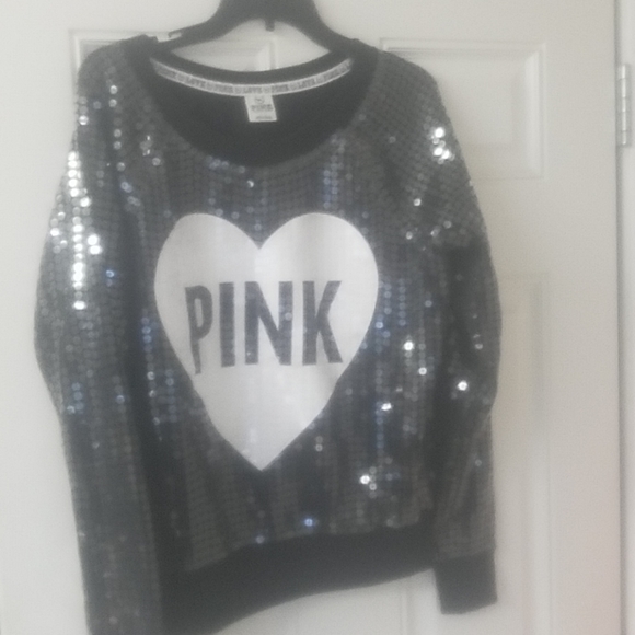 Pink by Victoria Secret sequined sweatshirt - Picture 1 of 4